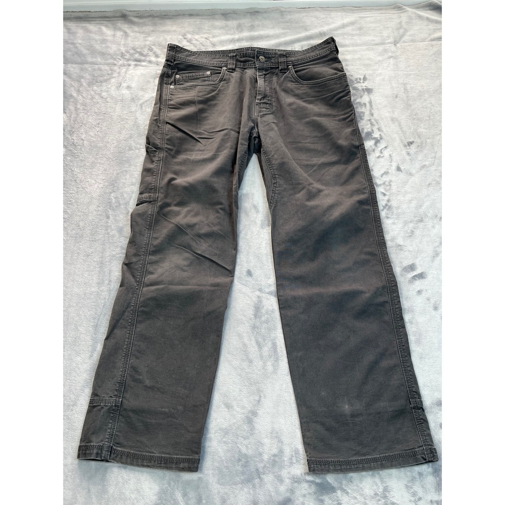 Prana Mens Bridger Jean Charcoal Grey‎ Canvas Outdoor Pants M4BR30111 33x30